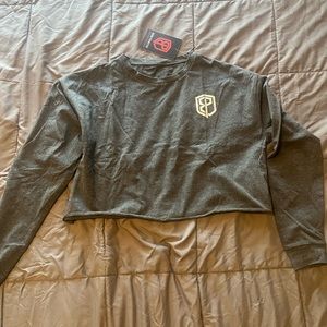 Born Primitive - The Training Crop - Long-Sleeve (Dark heather grey) - Small